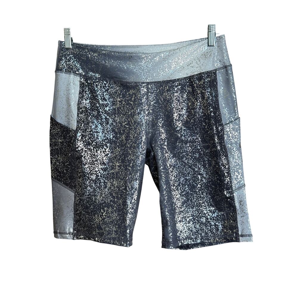 Rae Mode Gray and Silver Biker Shorts 2X NWOT